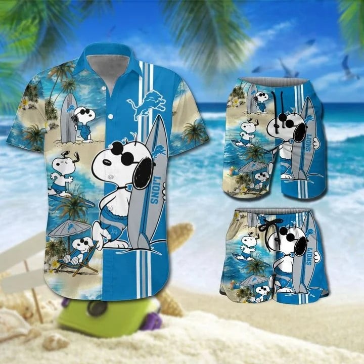 Snoopy And Detroit Lions Hawaiian Shirt