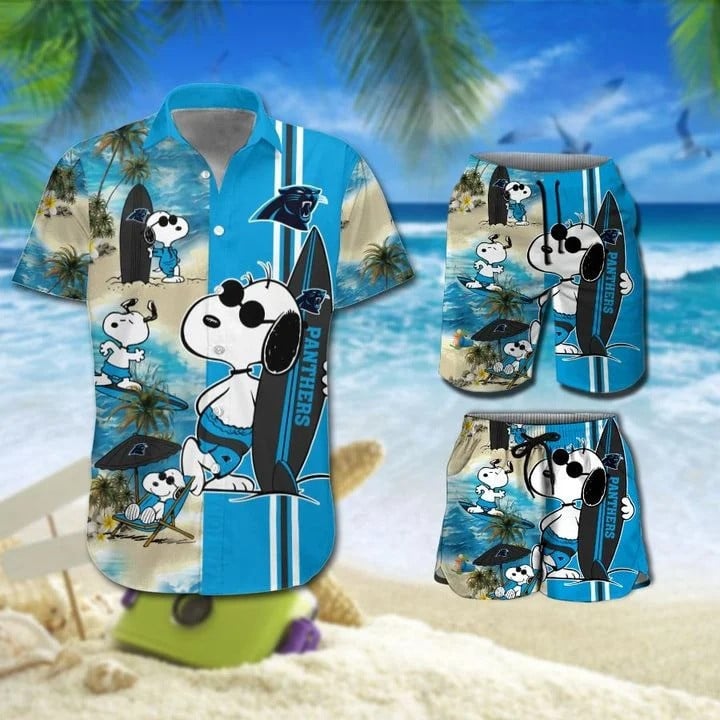 Snoopy And Carolina Panthers Hawaiian Shirt