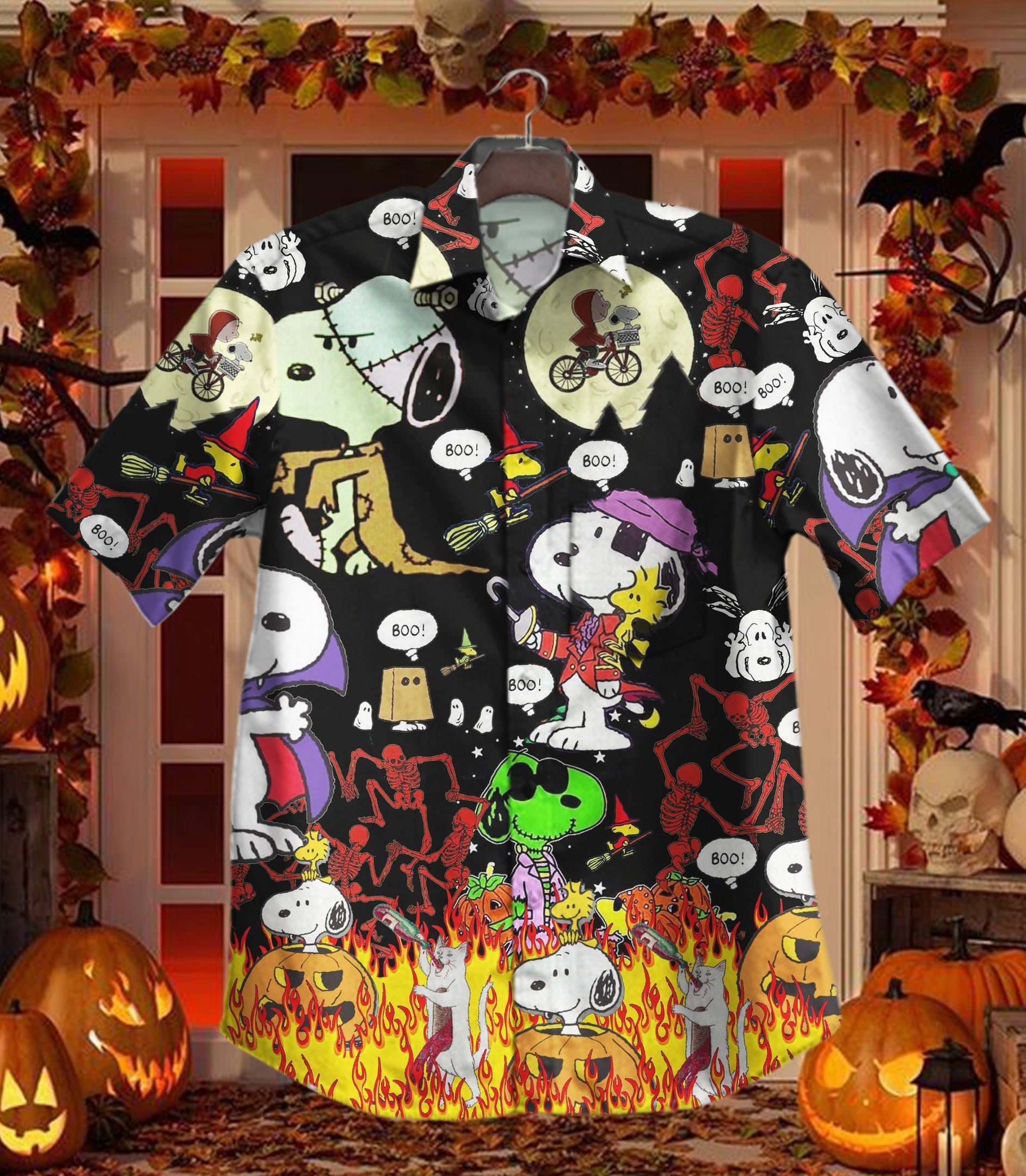 Hawaii Shirt Hot Halloween Snoopy Vintage Hawaiian Shirt-zx11473