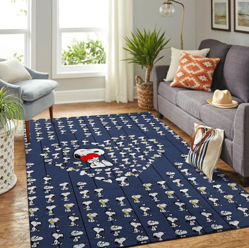 Snoopy Dog Peanuts Lover Area Rug Living Room And Bed Room Rug Gift Us Decor