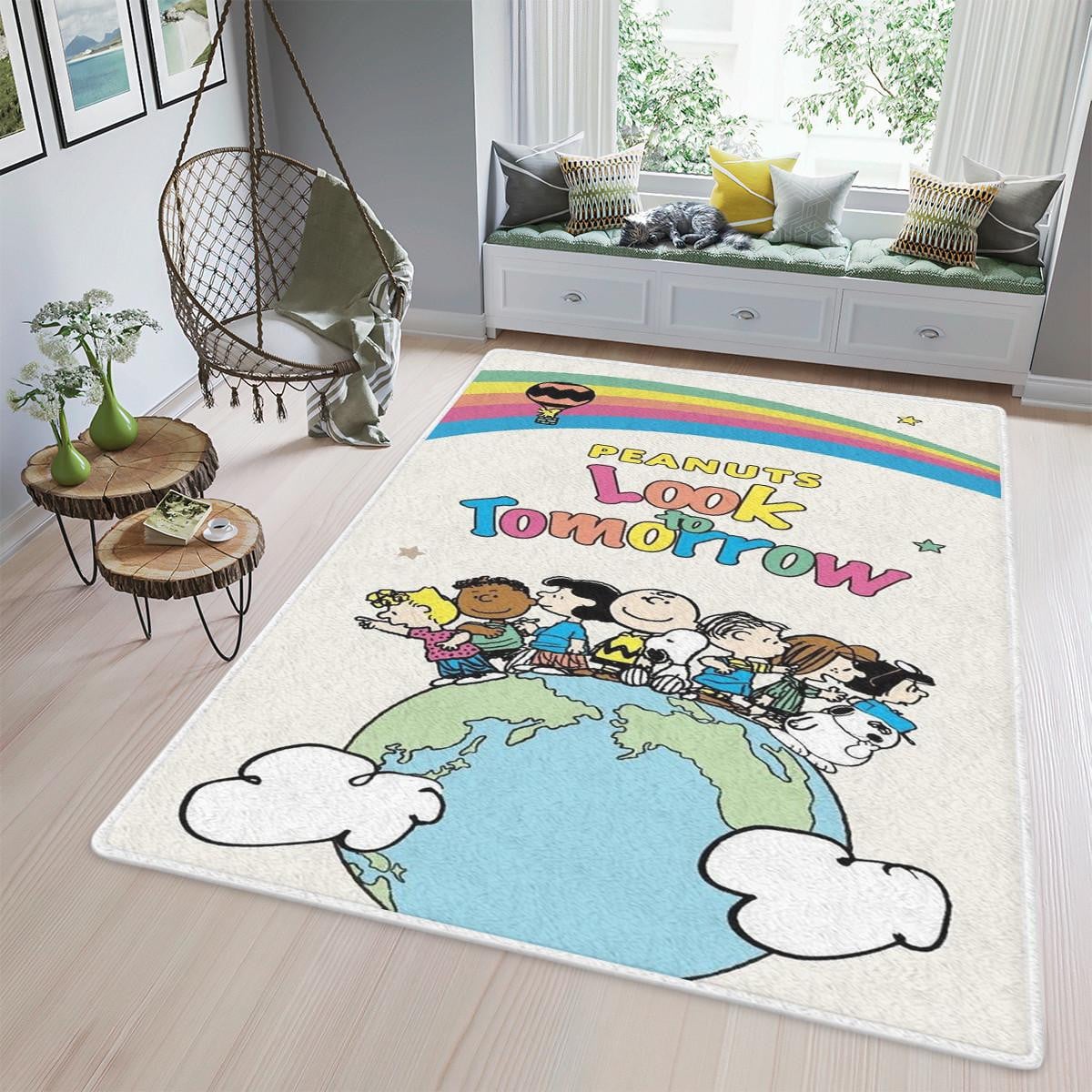 Snoopy Peanuts &amp; Friends Peanuts Look To Tomorrow Fan Gift, Snoopy Peanuts &amp; Friends Rug Home Decor Floor Decor