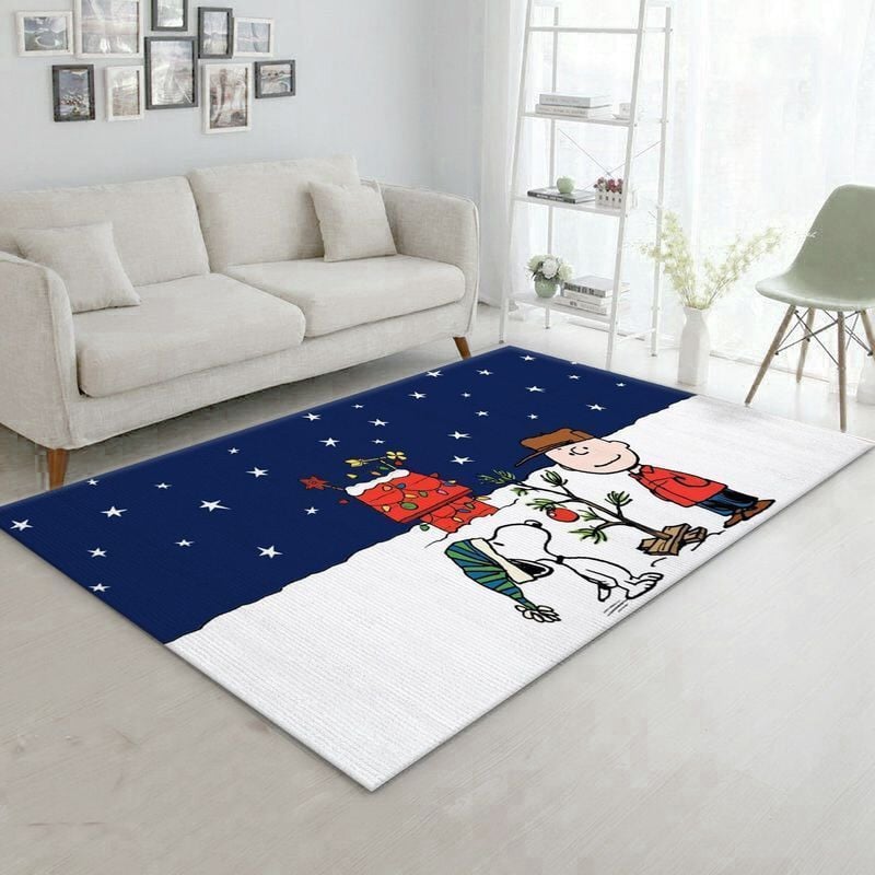 Snoopy Snow Area Rug Living Room And Bed Room Rug Gift Us Decor 1001
