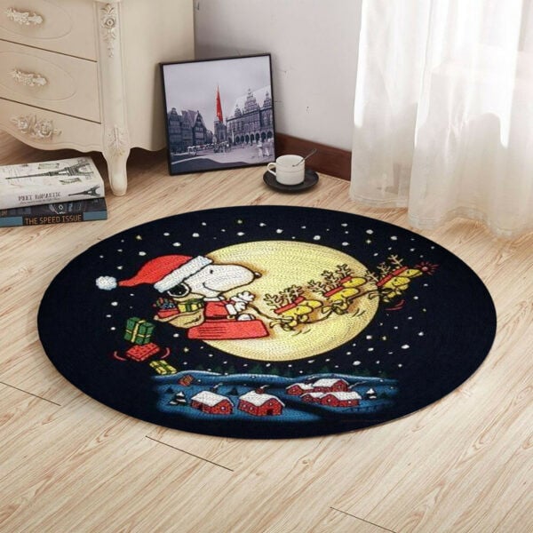 Peanuts Snoopy Merry Christmas 2 Round Rug Living Room And Bed Room Rug Gift Us Decor 1847