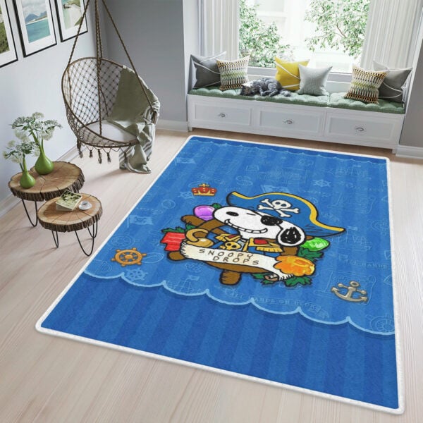 Pirate Snoopy Charlie Brown The Peanuts Cartoon Ver2 Gift Lover Area Rug Living Room,snoopy The Peanuts Gift For Fan Rug Home Decor Floor Decor 2258