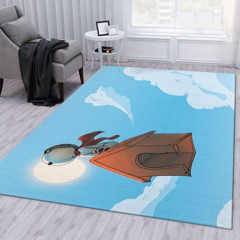 Snoopy Fly Area Rug Living Room And Bed Room Rug Gift Us Decor