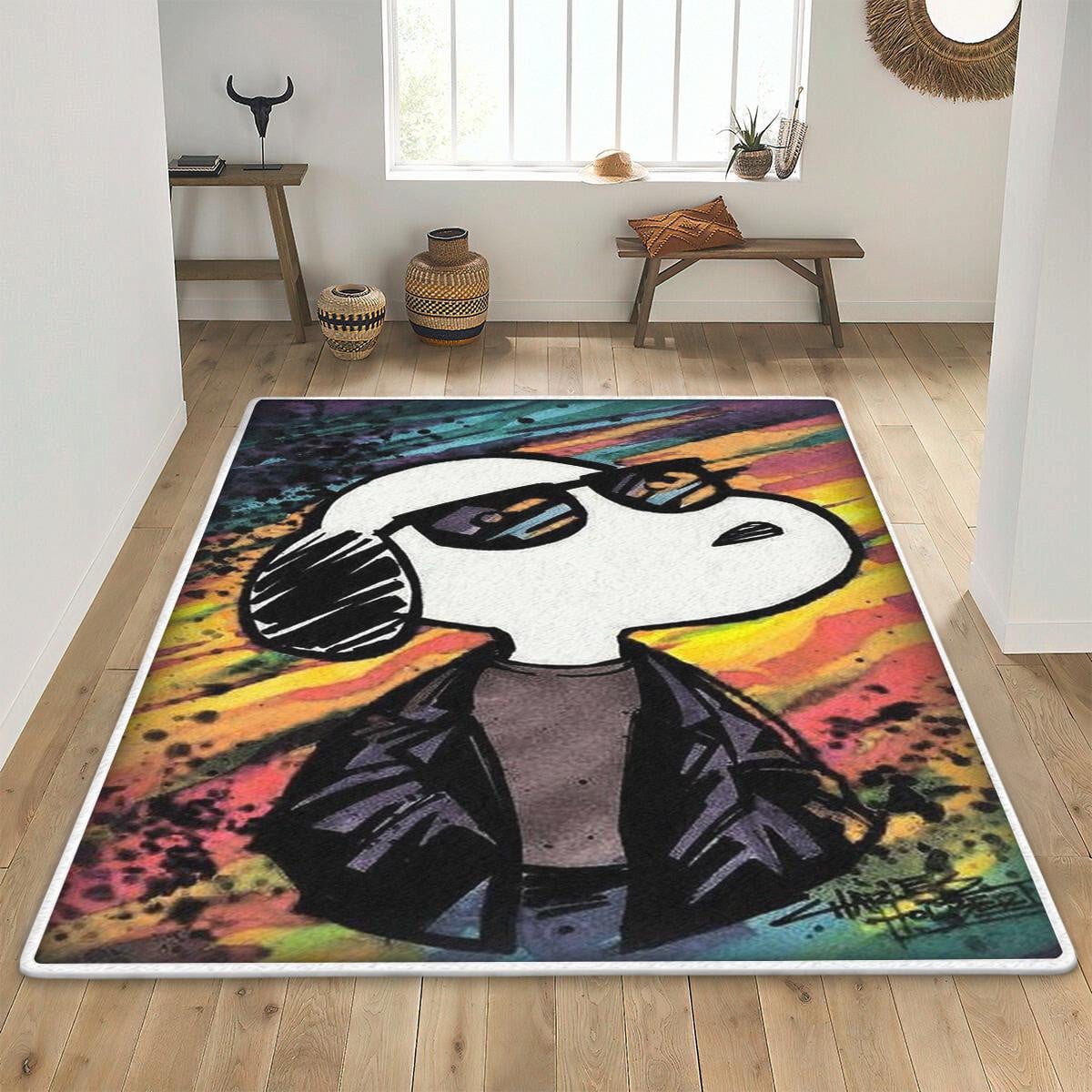 Snoopy Aka Joe Cool Tie-dye,snoopy Area Rug,snoopy Gift,area Rug Living Room Rug Home Decor Floor Decor
