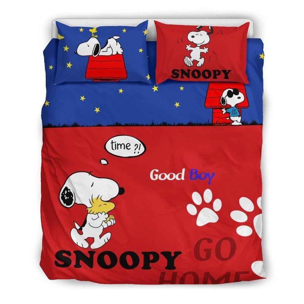 Snoopy The Peanuts Fan Gift, Snoopy Go Home, Snoopy Good Boy Duvet Bedding Set