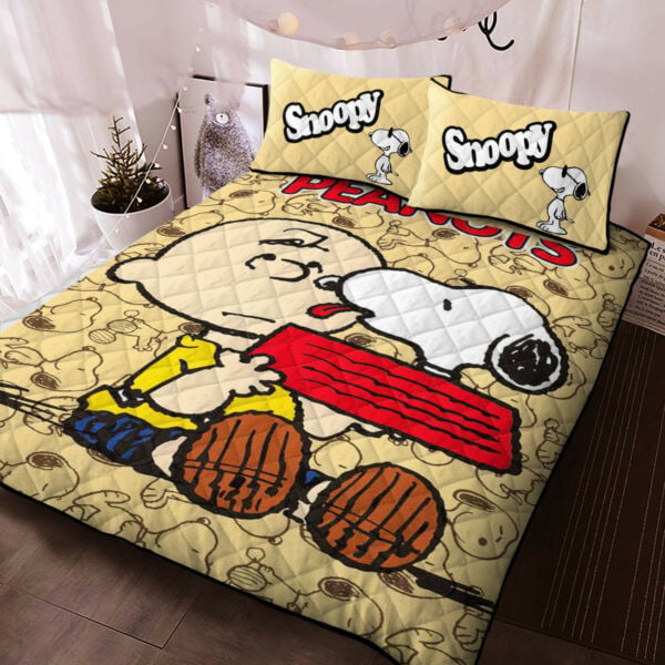Snoopy The Peanuts Cartoon, Snoopy And Charlie Brown Friends Run Together Ver2 Fan Gift,snoopy The Peanuts Duvet Quilt Bedding Set 661