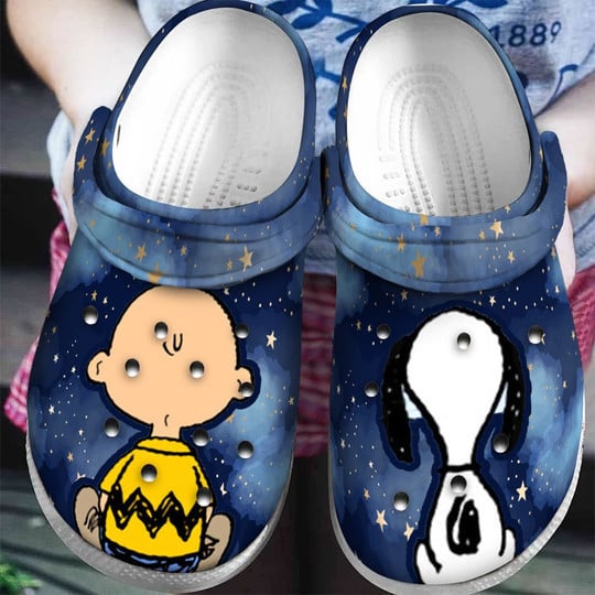 Snoopy Disney W Star Pattern Crocs Classic Clogs Shoes In Dark Blue
