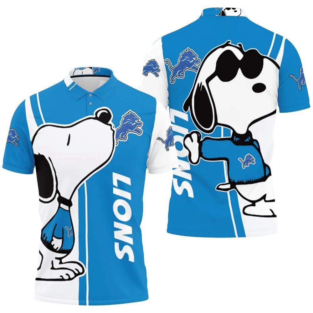 Mens & Womens Detroit Lions Snoopy Lover 3D Printed Polo Shirt