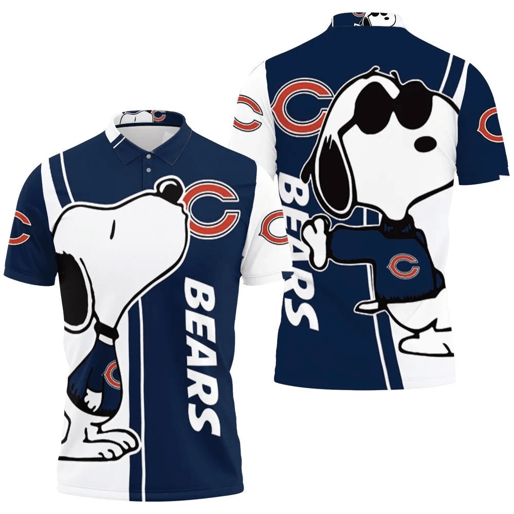 Mens & Womens Chicago Bears Snoopy Lover 3D Printed Polo Shirt