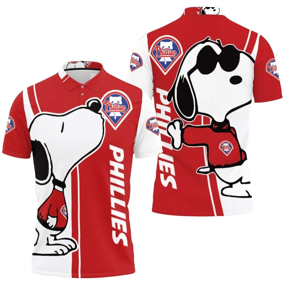 Mens & Womens Philadelphia Phillies Snoopy Lover 3D All Over Print Polo Shirt