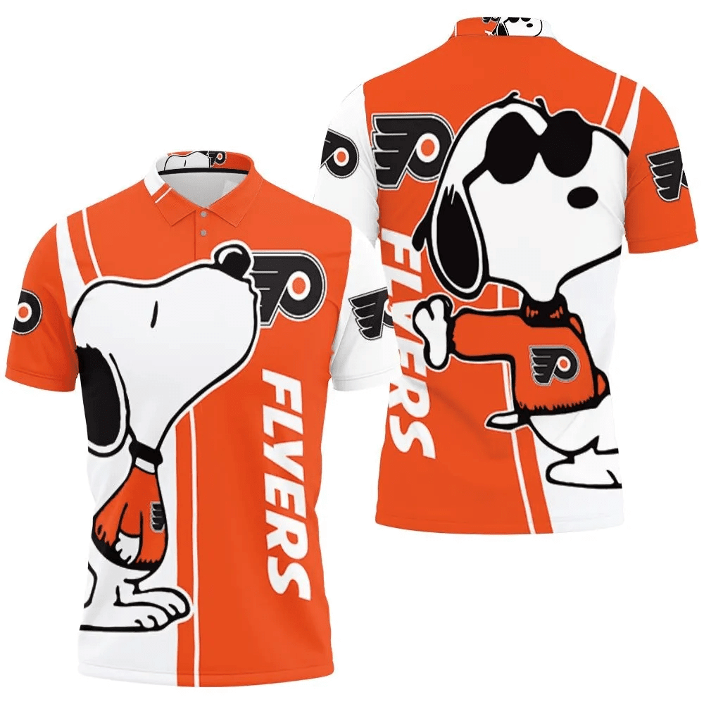Mens & Womens Philadelphia Flyers Snoopy Lover 3D All Over Print Polo Shirt