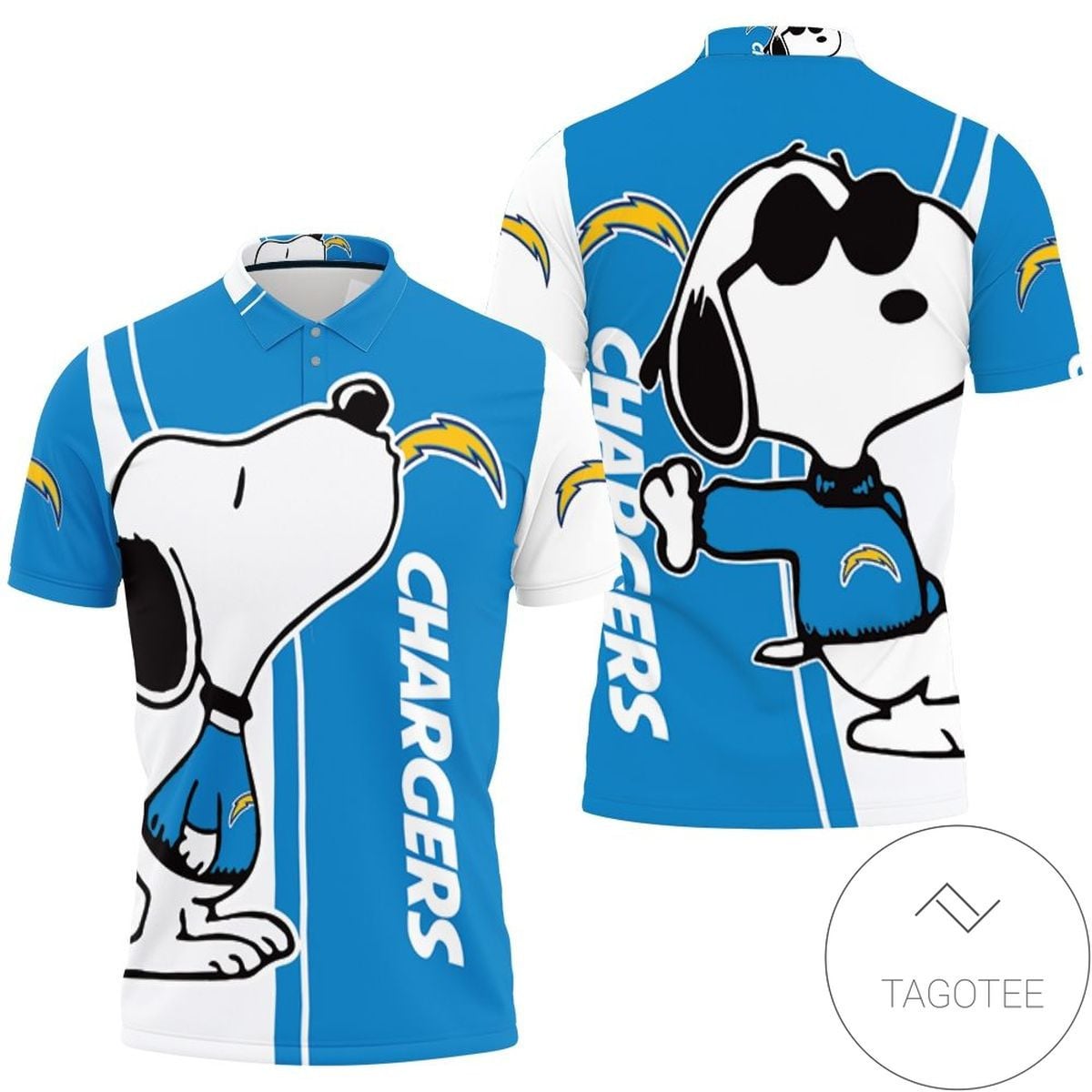 Mens & Womens Los Angeles Chargers Snoopy Lover 3d Printed All Over Print Polo Shirt