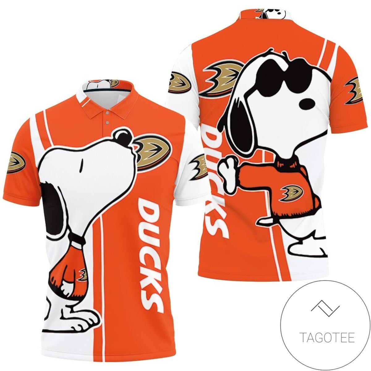 Mens & Womens Anaheim Ducks Snoopy Lover 3d Printed All Over Print Polo Shirt