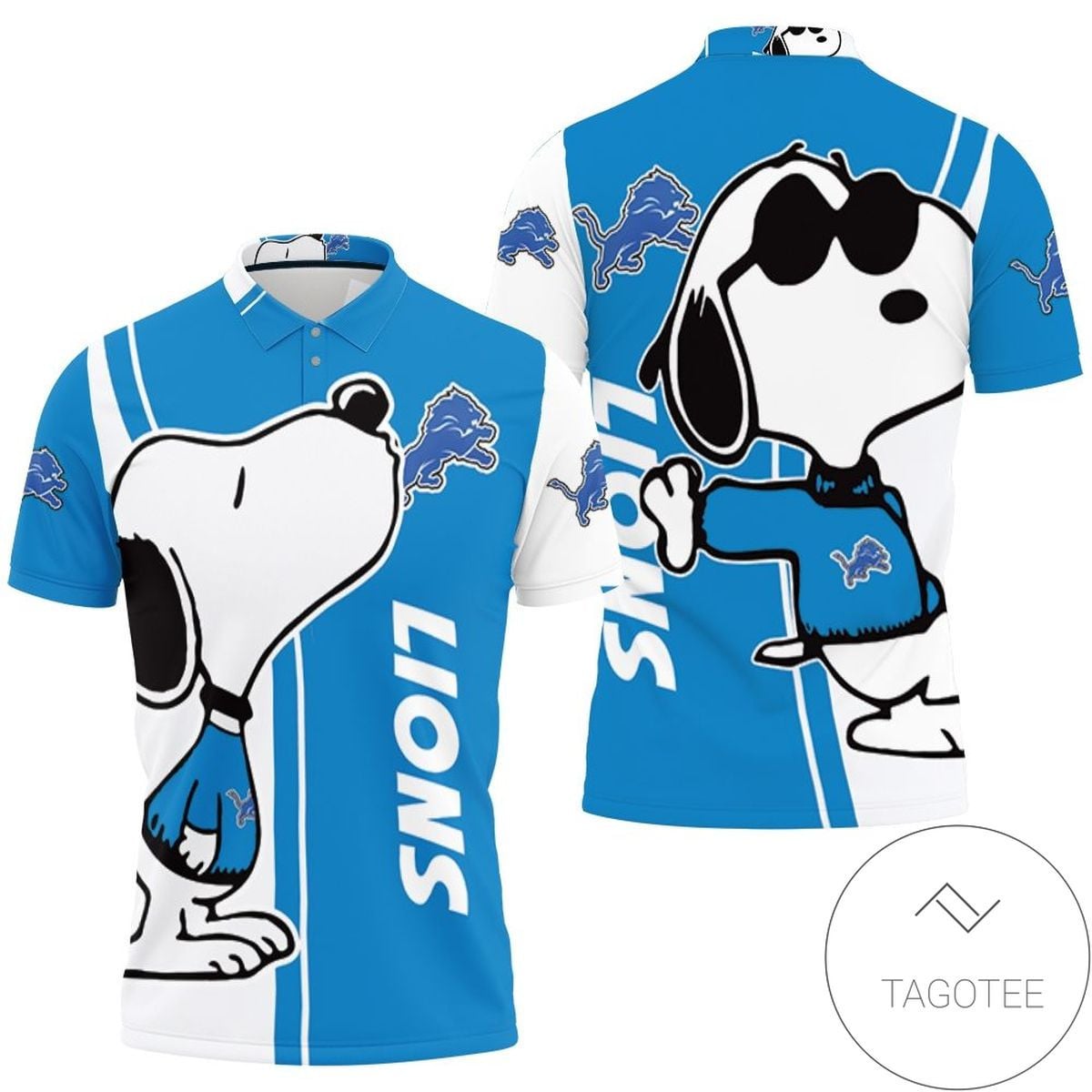 Mens & Womens Detroit Lions Snoopy Lover 3d Printed All Over Print Polo Shirt