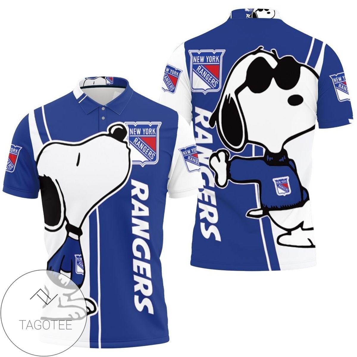 Mens & Womens New York Rangers Snoopy Lover 3d Printed All Over Print Polo Shirt