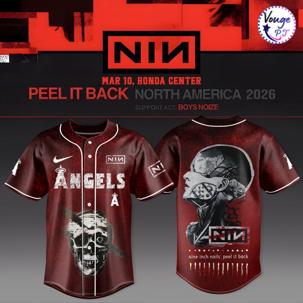 Los Angeles Angels x NIN Nine Inch Nails Peel It Back Baseball Jersey 