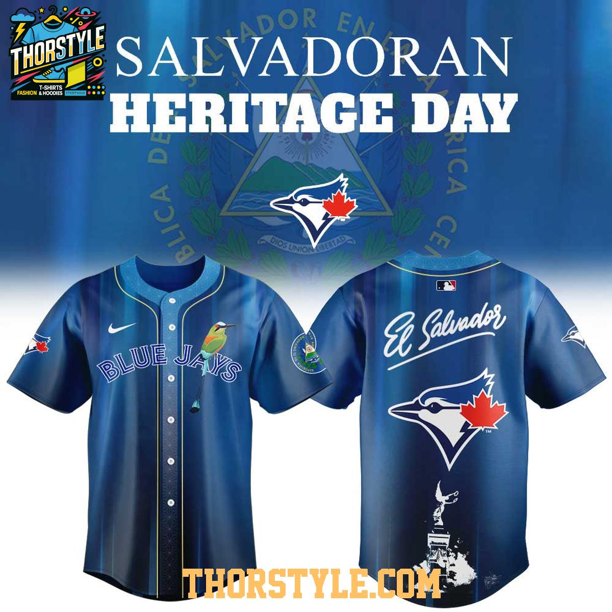 Toronto Blue Jays Salvadoran Heritage Day 2026 x MLB Baseball Jersey 
