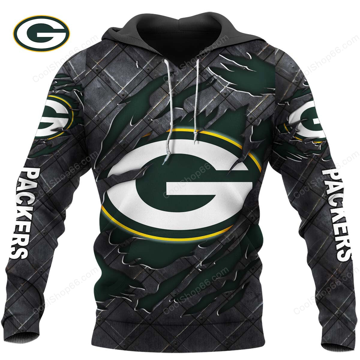 Green Bay Packers Black Metal Design Shirt